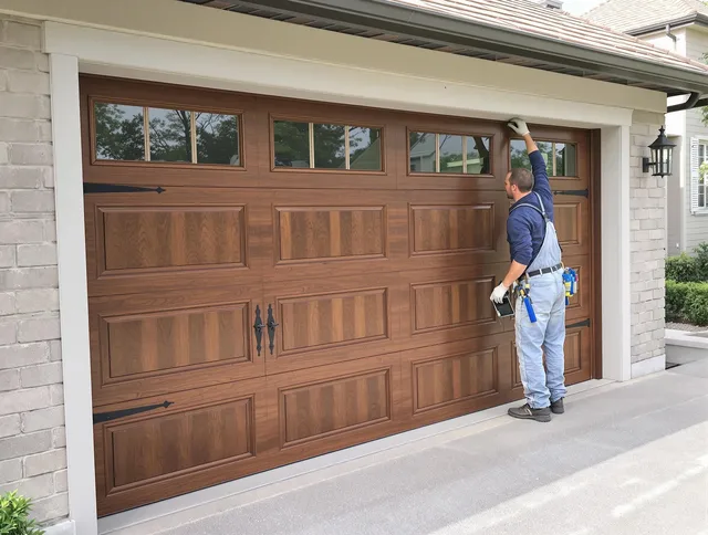 Custom garage door showcase by New Canaan Garage Door Repair in New Canaan