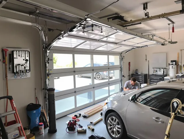 Garage door noise reduction service by New Canaan Garage Door Repair in New Canaan