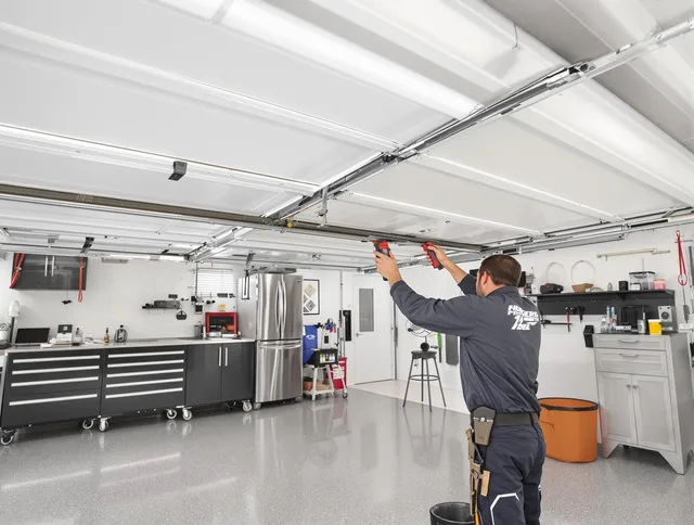 Overhead garage door repair service by New Canaan Garage Door Repair in New Canaan