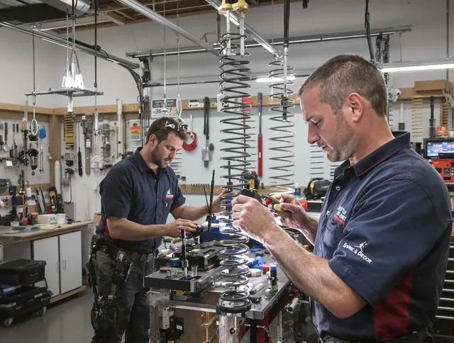 Garage door spring repair service by New Canaan Garage Door Repair in New Canaan